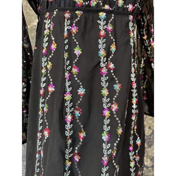 New FREE PEOPLE Anna Sui Floral Fantasy Mini Dress Size 2 - Picture 8 of 10